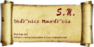 Stánicz Maurícia névjegykártya